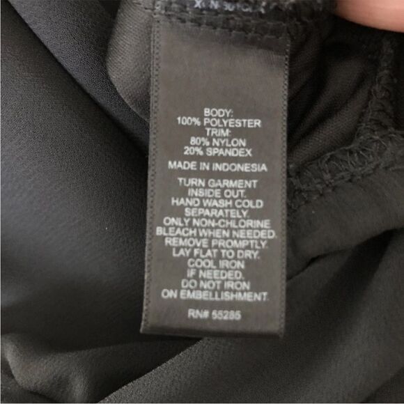 Express Black Halter Rhinestone Pleated Rhinestone blouse Small - Picture 7 of 10